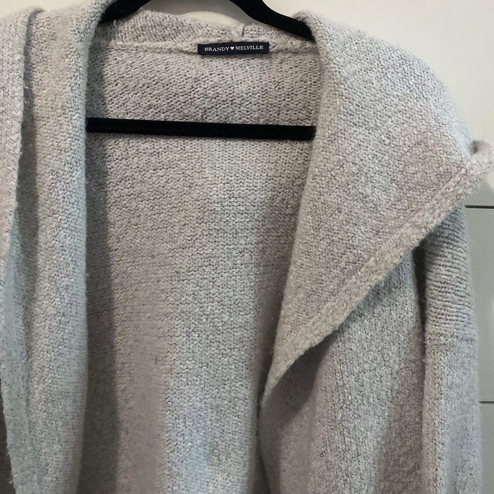 brandy melville hooded cardigan
